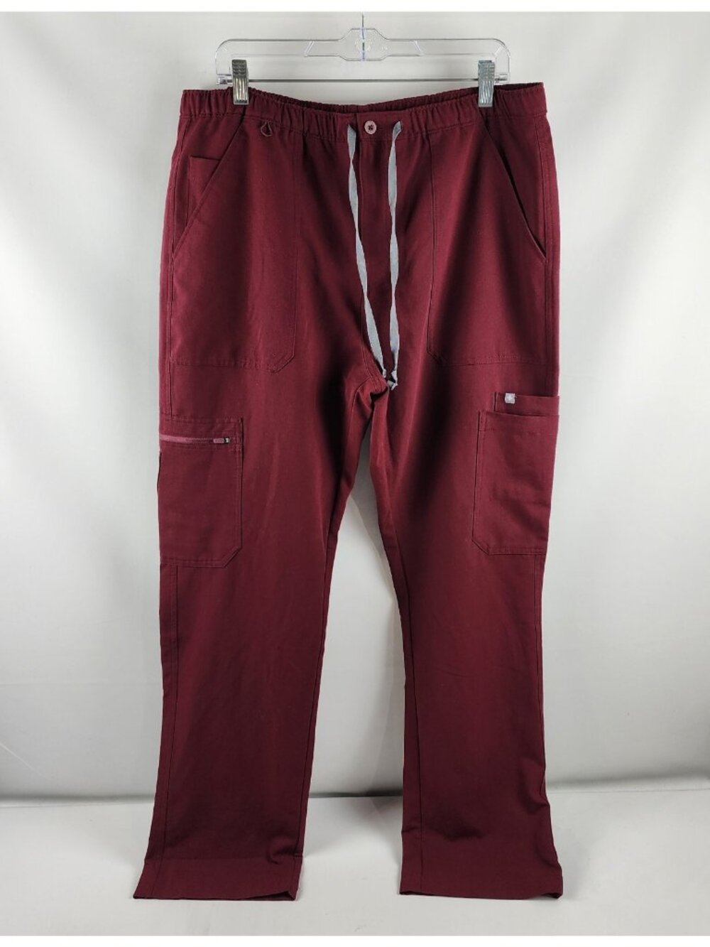 FIGS Technical Collection Pants Womens XL Burgundy Medical Cargo Scrubs
